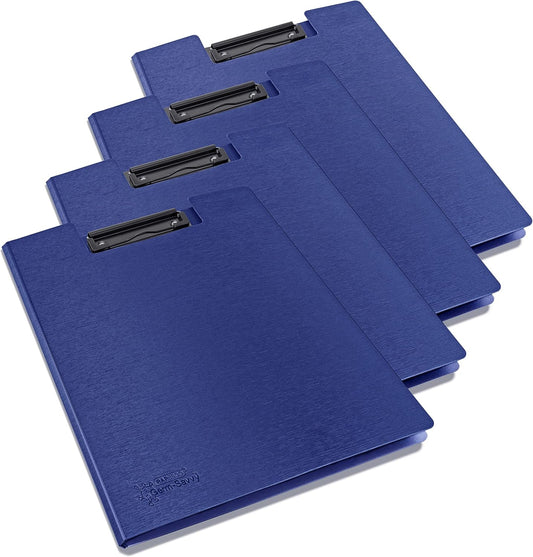 Rapesco 1698 Germ-Savvy Antibacterial, A4 Foldover Clipboard, Blue, Pack of 4