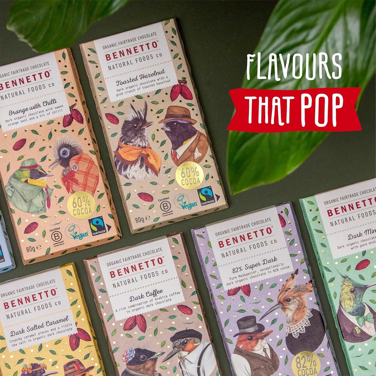 70% Organic Dark Rich, plain dark chocolate with 70% cocoa. Certified organic, Fairtrade, and net climate positive. Beautiful gifts for everyone. 3x 80g Full Size Bars.
