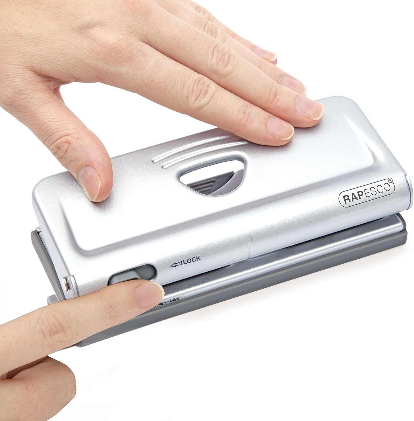 Rapesco 1344 Adjustable 6-Hole Organiser/Diary Punch, 10 Sheet Capacity, Silver