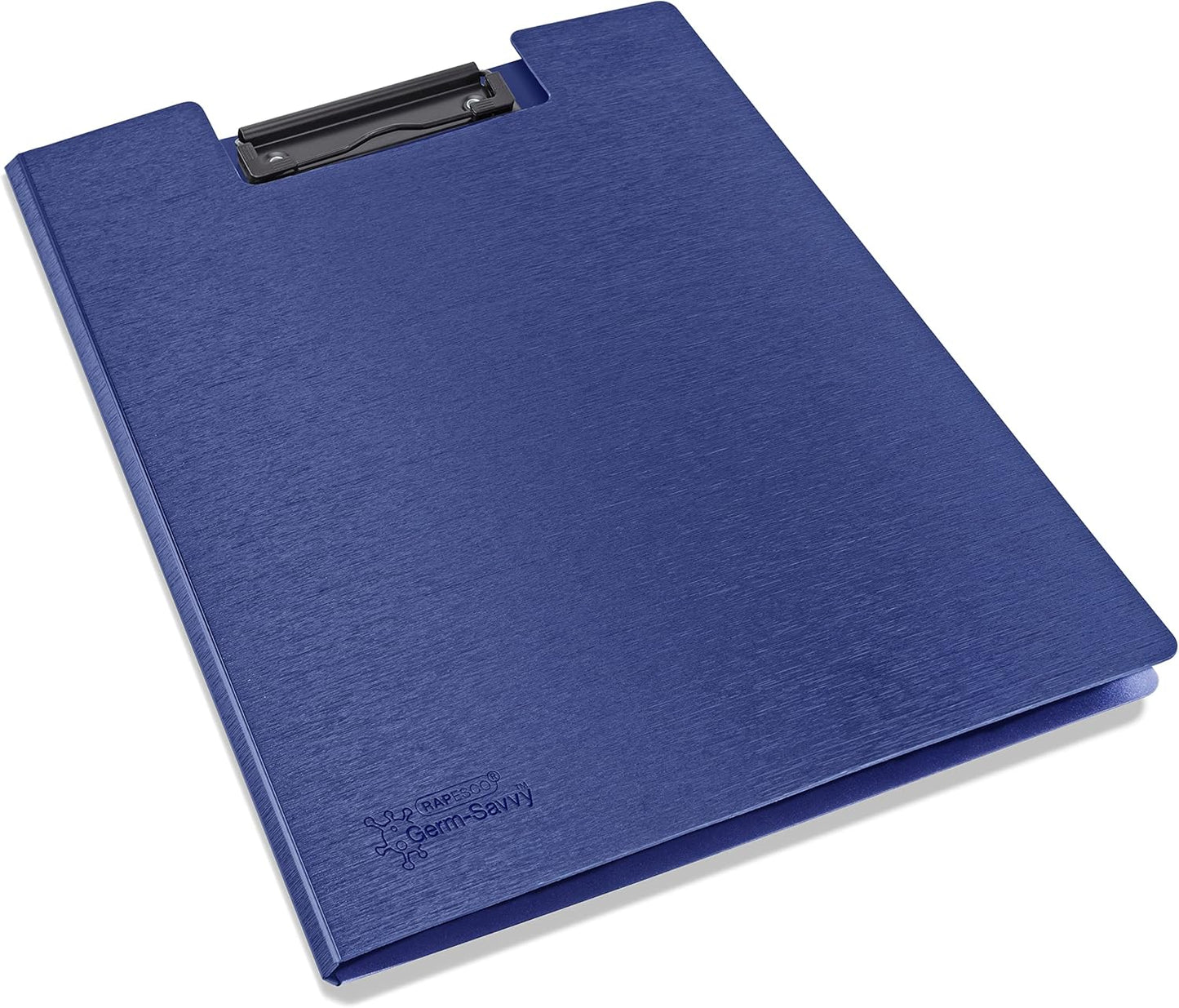 Rapesco 1698 Germ-Savvy Antibacterial, A4 Foldover Clipboard, Blue, Pack of 4